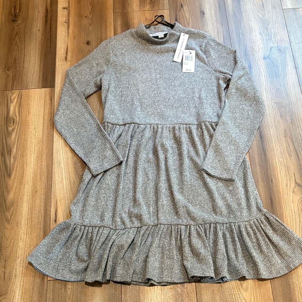 Emma &‎ Michele Charcoal Kids Dress with Ruffle Hem Women’s Sz Small